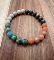 Optimism - Turquoise Natural Stone Bracelet with Pyrite & Calcite - NurturedQuartz