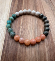 Optimism - Turquoise Natural Stone Bracelet with Pyrite & Calcite - NurturedQuartz