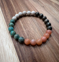 Optimism - Turquoise Natural Stone Bracelet with Pyrite & Calcite - NurturedQuartz