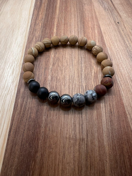 Natural Earthy Wood Jasper Bracelet