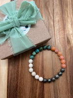 Optimism - Turquoise Natural Stone Bracelet with Pyrite & Calcite - NurturedQuartz