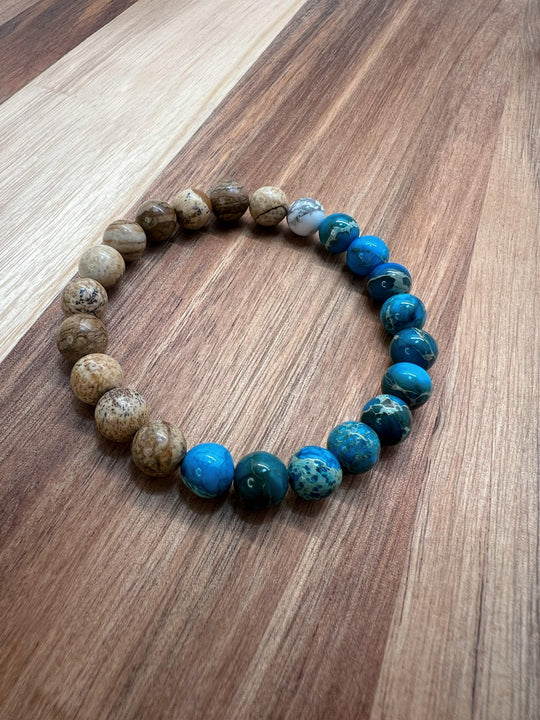 Blue Sea Sediment Jasper Bracelet - NurturedQuartz