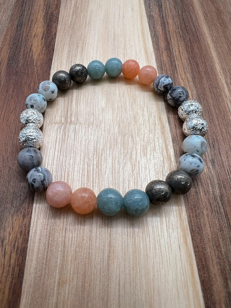 Relationship Healing - Boutique Healing Stone Bracelet with Peach Calcite & Jasper - NurturedQuartz