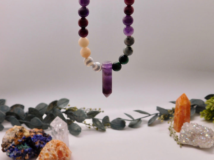 BOHEMIAN VIBES - Amethyst Meditation Mala Necklace - NurturedQuartz