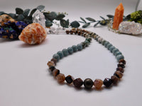 SUCCESS - Men's 22 Inch Mala Necklace with Moss Agate & Howlite