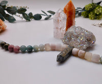 PROTECTION - Pyrite & Rhodonite Beaded Gemstone Mala Necklace for Women